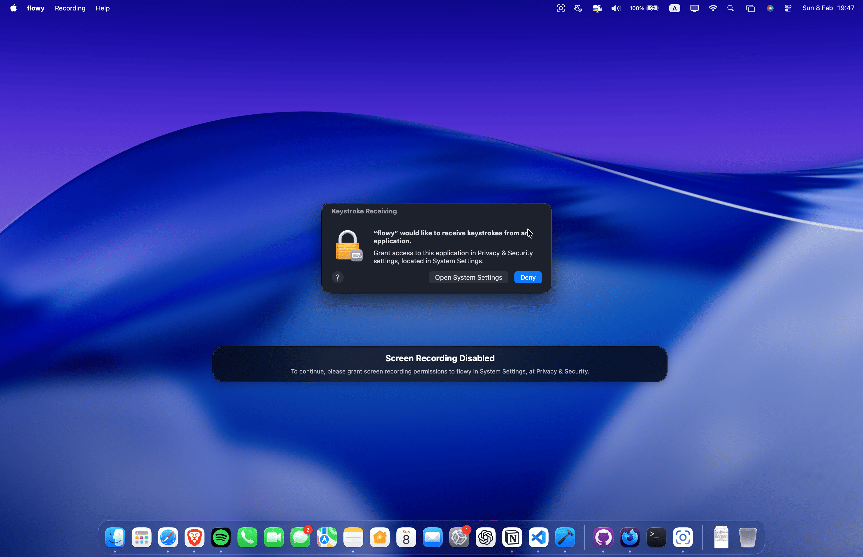 First permission request