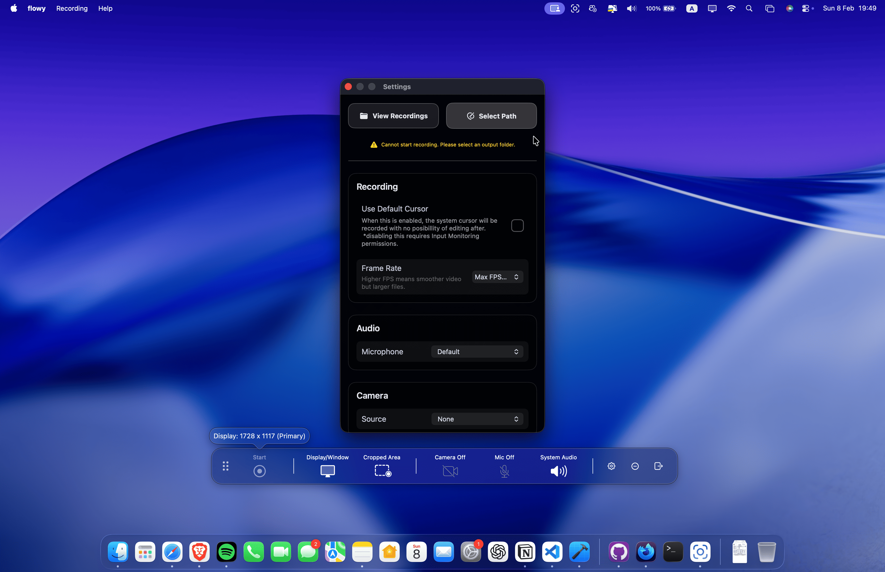 Select directory settings